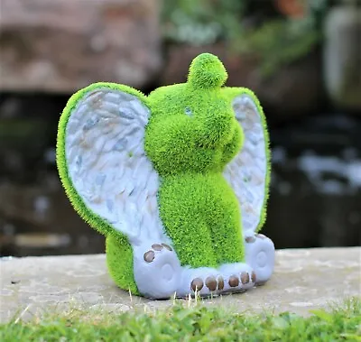 £11.66 • Buy Garden Ornament Elephant Dumbo Animal  Flocked Grass Effect Outdoor Sculpture 