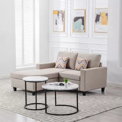 Moedrn 2-Seater Reversible Sofa Chaise With Pillows And Interchangeable Legs • $911.53