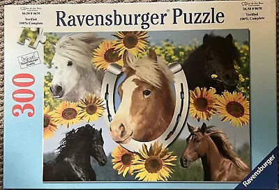 Ravensburger 300 Pc Jigsaw Puzzle GORGEOUS HORSES Sabine Stuewer Complete! Fun!! • $3.99