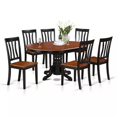 7  Pc  Dining  Room  Set-Oval  Table  With  Leaf  And  6  Dining  Chairs • $768.44