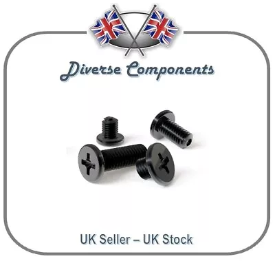 Black Laptop Screws Wafer Head/Flat Head Phillips Drive Steel • £1.89