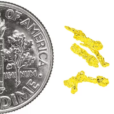 0.1844 Gram Alaska Natural Gold Nuggets - (#77445) - 4pcs Alaskan Gold Nuggets • $4.51