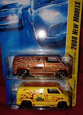 Hot Wheels Dodge 1977 Custom Van 2008 New Models Lot Of 2 Color Variations • $14.99