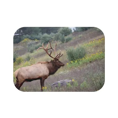 Rocky Mountain Elk Bull Autumn Fall Rut Antlers Bathroom Decor Custom Bath Mat • $25