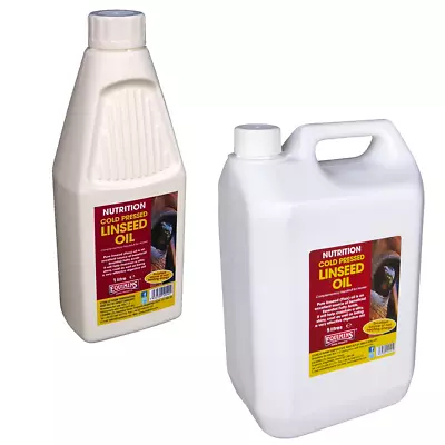 Equimins Linseed Oil For Horses Digestive Aid Shiny Coat 1 Litre 5 Litre  • £10.59