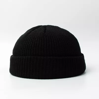 Women Men Mini Short Fisherman Beanie Hat Ribbed Docker Warm Knitted Skull Cap • $11.99