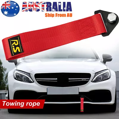 Car Racing Tow Strap Red Belt Drift Rally Front Rear Bumper Hook Towing Rope • $12.73