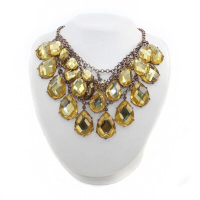 $0.99 • Buy QVC Joan Rivers 3 Row Faceted Champagne Drops 16  Necklace W/3  Extender