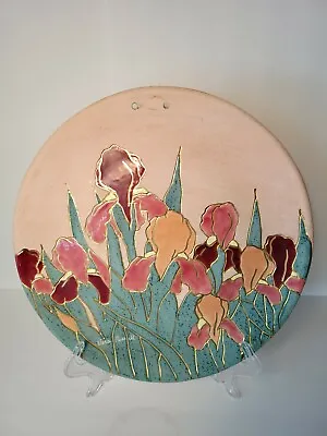 VTG Vera Russell Southwest Iris Pottery Large Wall Hanging Plate 13 3/4 • $75.50