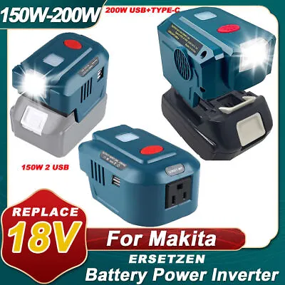 150W Portable Power Supply Inverter For Makita 18V Battery AC 110V 2X USB BL1850 • $59.89
