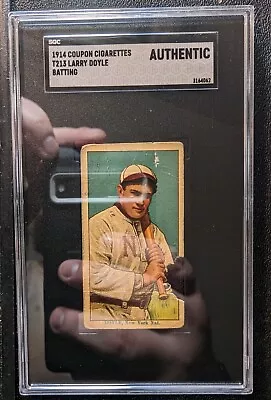 1914 T213 Coupon Cigarettes LARRY DOYLE Batting SGC Authentic • $69.99