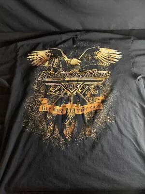 Vintage Harley Davidson Shirt Adult X-Large Café Las Vegas Black Cotton USA XL • $19.99