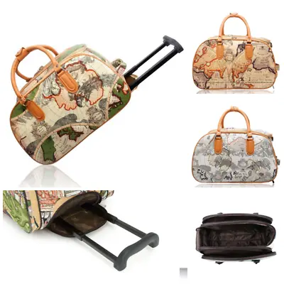 £18.99 • Buy New Travel Trolley Holdall World Map Weekend Trolley Bag Hand Luggage Cabin Size