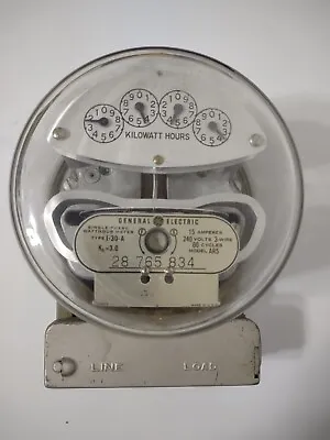 Vtg General Electric Watt Hours Electric Meter AR-5  Type I-30-A Glass Dome  E8 • $74.97