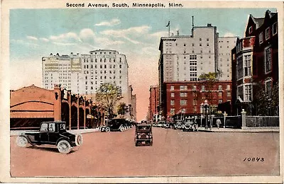 Postcard MN Minneapolis Second Avenue South Old Cars Street View 1920s S108 • $10