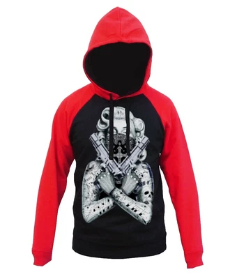 $20.99 • Buy Men's Marilyn Monroe Pistols Red Raglan Hoodie Tattoo Gangster Bandana Guns Ca