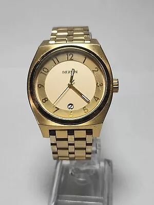 NIXON OWN IT MONOPOLY GOLD TONE 42MM UNISEX Watch 13c NEW BATTERY • $60