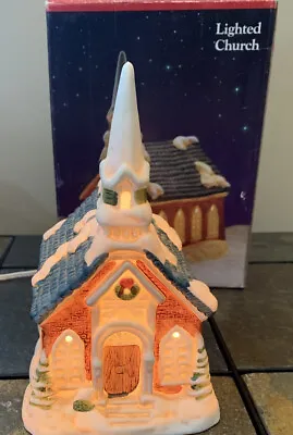 $5 • Buy Vintage 1991 Christmas Village Lighted Building Church