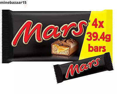 Mars Bars Chocolate And Nougat Bars Multipack 4 Bars Of 39.4g | UK Dispatch • £4.49