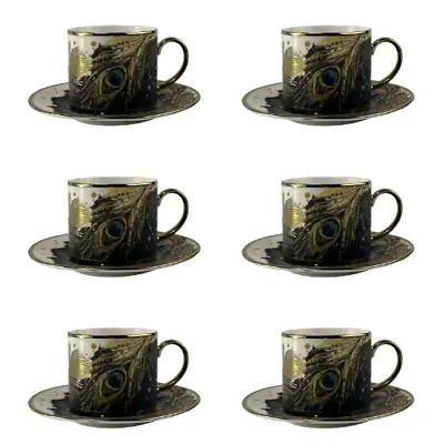 Cappuccino Cups And Saucers Set Coffee Tea Porcelain 200ml • £29.99