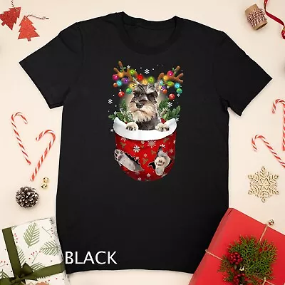 Schnauzer Reindeer In Pocket Christmas Dog Lovers Pajama Unisex T-shirt • $16.99