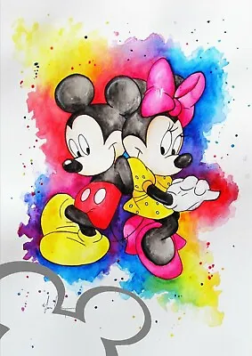 Disney Mickey And Minnie Mouse A4 Art Print Photo Picture Gift Nursery • £4