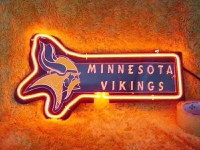 14  Minnesota Vikings 3D Carved Neon Sign Light Lamp Visual Collection Beer L • $80.63