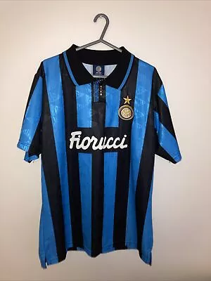 Inter Milan Internazionale Retro Home Football Shirt Size Large New Without Tags • £19.99