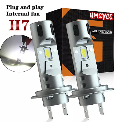 HMCYCI H7 LED Headlight Bulbs Kit 22000LM 200W 6000K White Hi-Lo Beam Replace 2x • £27.99