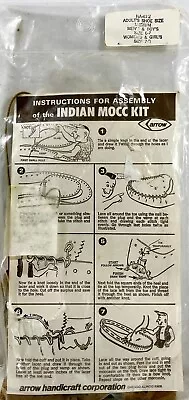 NEW 1970s Arrow Indian Moccasin Leathercraft Kit Brown Sz Adult Med Vintag 13612 • $40