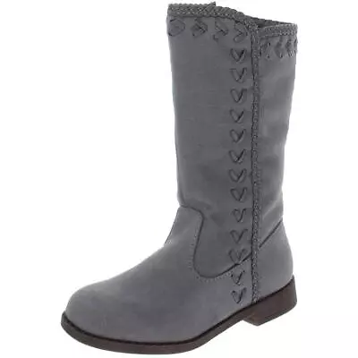 Nina Girls Gray Faux Suede Riding Boots Shoes 10 Medium (BM) Toddler  1447 • $6.99