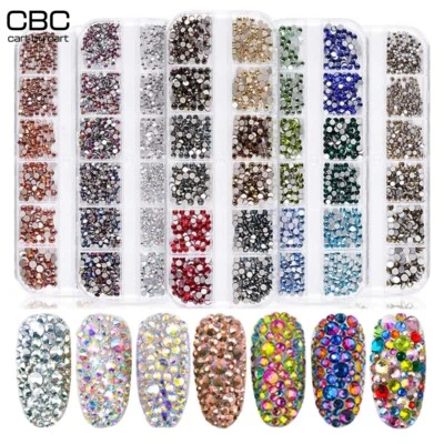 $7.49 • Buy Nail Art 3D Assorted Rhinestones Gem Pearl Glitter Sequins Nail Decor' Tips 