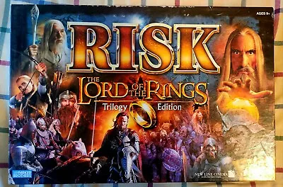  Rare! Risk LOTR Trilogy Edition Board Game + One Ring!!  • $58