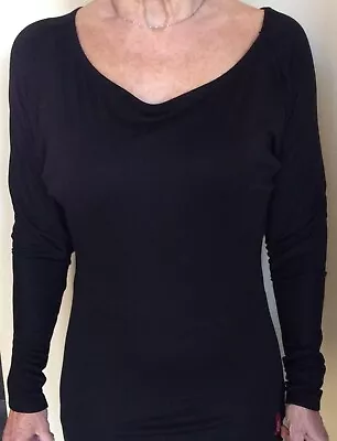 Ladies Miss Sixty Black Long Sleeve Top With Back Detail Size Small • $10.58