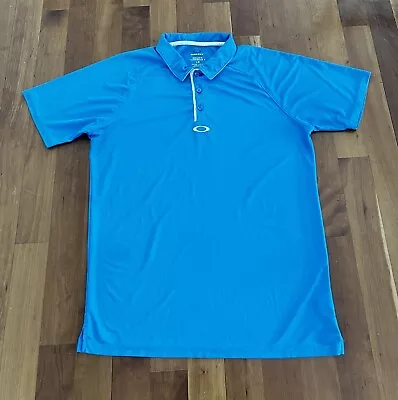 EUC Mens OAKLEY Reg Fit Golf Shirt Size Large Blue • $14.99