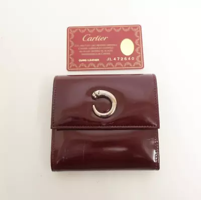 Authentic Cartier Patent Leather Trifold Compact Wallet #26262 • $29