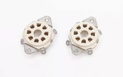 $16 • Buy 2 - Sylvania 8 Pin Ceramic Vacuum Tube Sockets - Octal - Nos