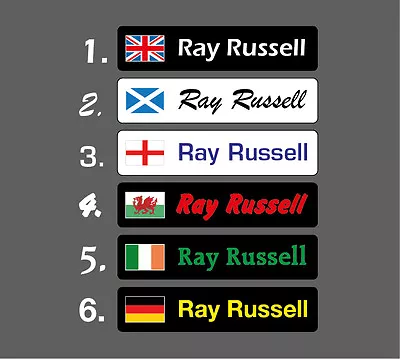 £6.99 • Buy 2 Personalised Name Stickers LABELS Motorbike Helmet Vinyl  Bike Crash Helmet