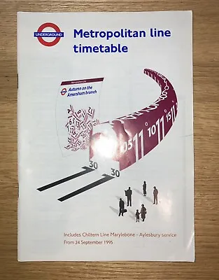 Vintage London Underground Metropolitan Line Timetable - 1995 - The Tube - Good • £4.95