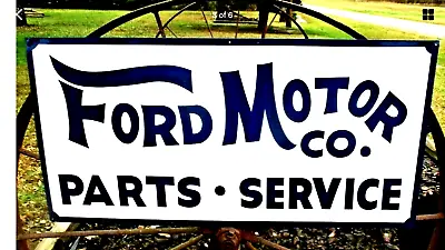Hand Painted Vintage FORD MOTOR CO Parts Service 36  SIGN  Truck Car Shop Auto • $149