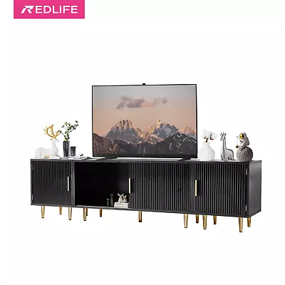 Redlife Mid-Century Modern TV Stand For 80  TV Entertainment 4 Storage Cabinets • $149.99