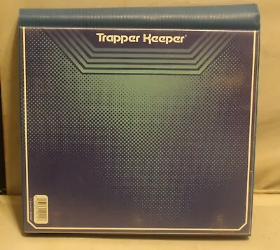 Vintage Trapper Keeper Notebook Blue 3 Folders Notepad Plastic Rings Metal Snap • $17.95