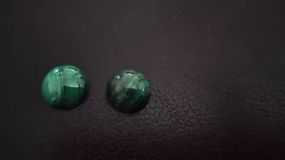 2 X 10mm Genuine Malachite Round Cabouchons • £3.85