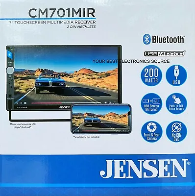 NEW Jensen CM701MIR 2-DIN Digital Media Car Stereo W/ 7  LCD Bluetooth • $138.40