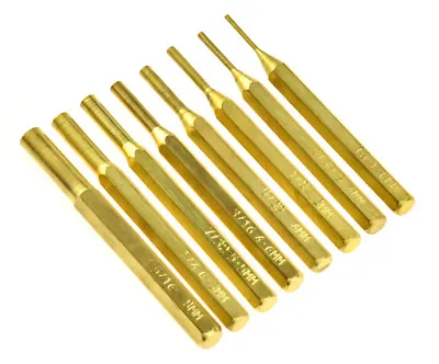 New 8-Piece Brass Pin Drive Punch Set Gunsmith Drift Pin Hand Tools • $19.99