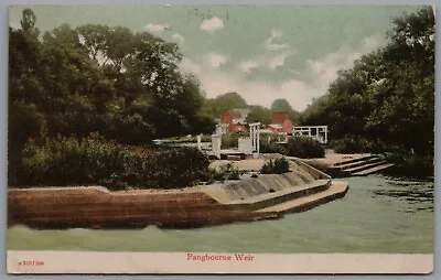 Pangbourne Weir Berkshire England Antique Postcard Postmark 1906 • £5