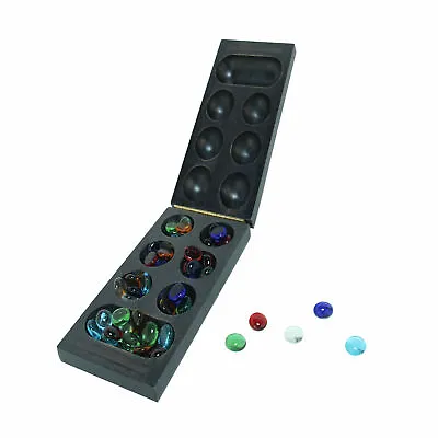 WE Games Folding Mancala - Solid Wood Board & Glass Stones • $24.99