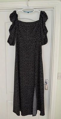 £9.99 • Buy Long Tall Sally Black & White Polka Dot Dress Size 16