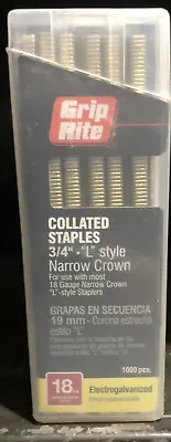 Grip-Rite  Narrow Crown Staple 3/4 L X 1/4 W Galvanized Steel Narrow Crown • $12.95