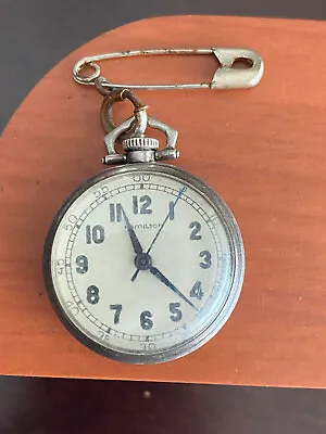 Vintage 27.55mm Hamilton Nurses Lapel Watch Cal. 735 Keeping Time Sterling • $175